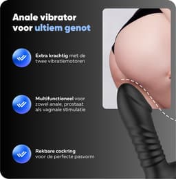 Rosebay Anaal Vibrator met Cockring & Afstandsbediening - Prostaat Stimulator - Stotende Vibrator - Seksspeeltjes voor Mannen - Zwart — thumbnail 4