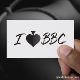 I Love BBC tattoo - Queen of Spades tattoo - sexy tijdelijke tattoo - erotische neptattoo volwassenen - QoS plak tattoos - 18+ temporary tattoo - erotiek — thumbnail 6