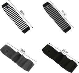 4 paar vingerloze handschoenen-armwarmers-handbeschermer-duimgat-elleboogwarmers-modieuze-passende-handschoenen-Schwarz-One Size (Fabrikant maat:ONESIZE) . — thumbnail 6