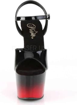 Pleaser - ADORE-709BR-H Sandaal met enkelband, Paaldans schoenen - 40 Shoes - Zwart/Rood — thumbnail 2