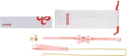 Sevanda - Love Heart Butterfly - Vegan Lederen Collar met Leiband - Roze — thumbnail 3