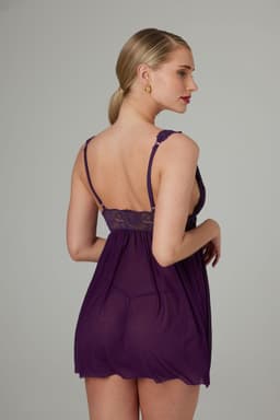 Christine le Duc - Babydoll en String - Lingerie Erotisch - Lieve - Paars — thumbnail 5