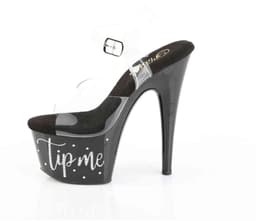 Pleaser - ADORE708TIP02 Sandaal met enkelband, Paaldans schoenen - US 8 - 38 Shoes - Zwart/Transparant — thumbnail 5