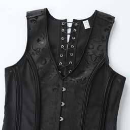 Formeel Heren Vest met Vintage Corset en Vetersluiting Zwart — thumbnail 3