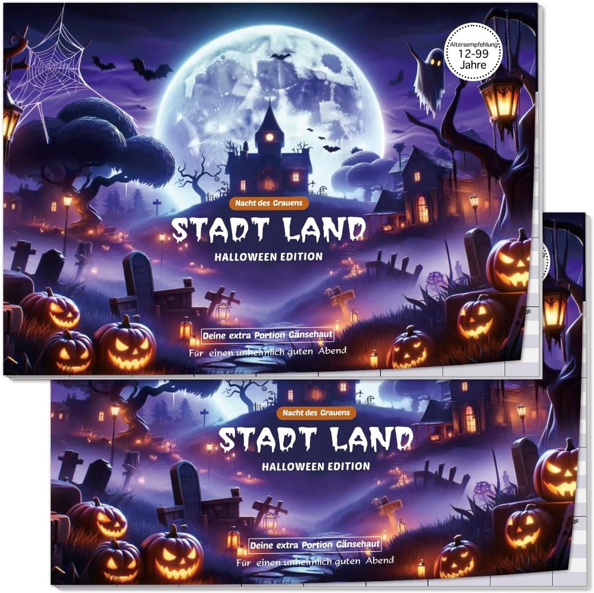 Griezelige Halloween Spelletjes voor Gezinnen - 50 Vellen Stad, Land, Rivier Quiz — afbeelding 1
