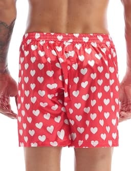 Satijnen boxershorts voor heren met rendiergewei-patroon – Sexy kerstondergoed in M-XXL — thumbnail 2