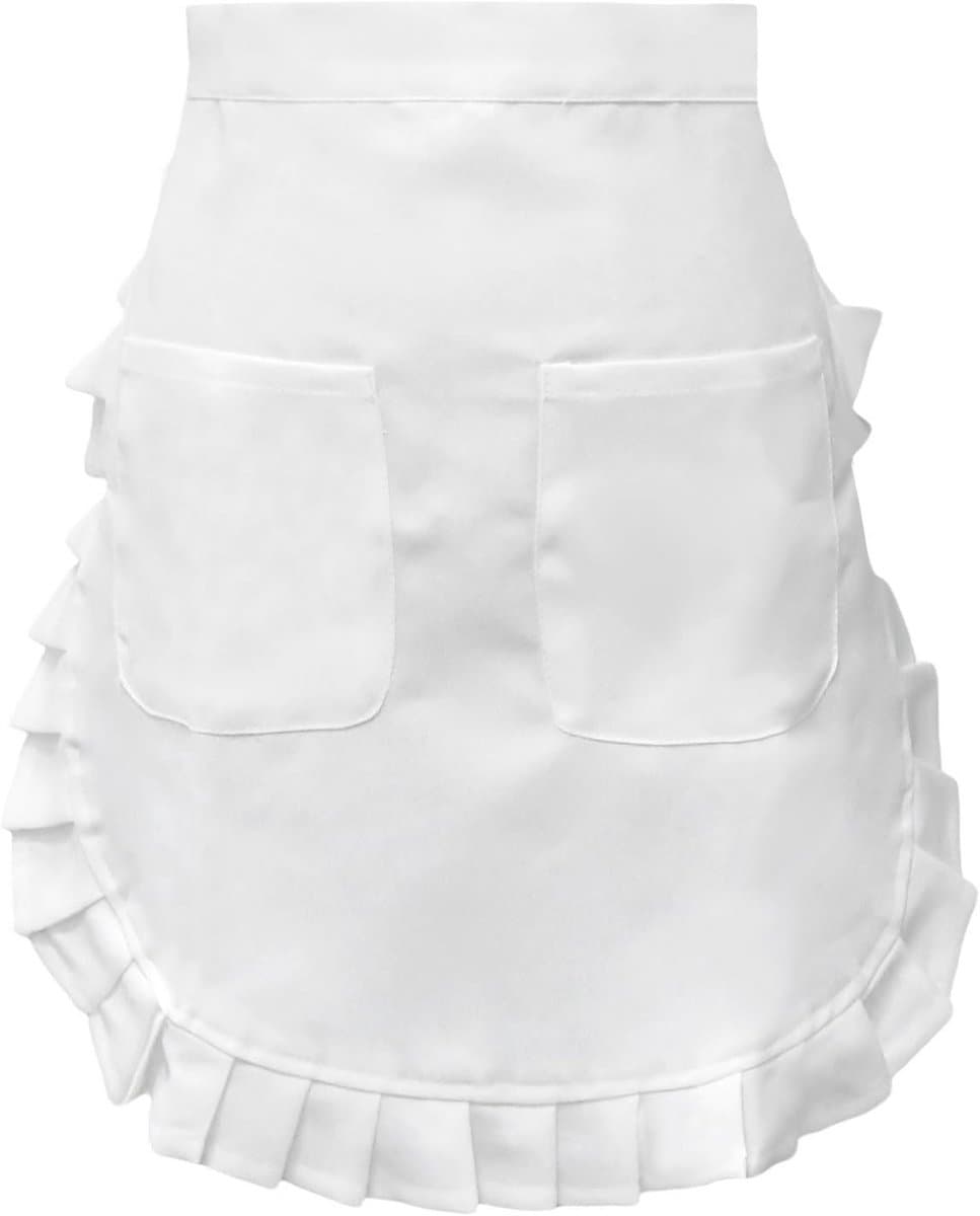 Elegante Tailleschort met Ruches en Twee Zakken voor Keuken en Cosplay — afbeelding 1