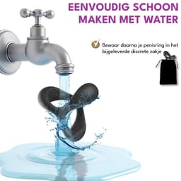 JustFun 2-in-1 Cockring - Sex Toys voor Mannen - Ballstretcher BDSM - Penisring - Seksspeeltjes voor Koppel - Zwart — thumbnail 3