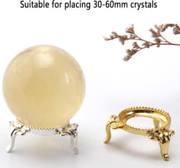 Pack of 2, Crystal Ball Holders, Crystal Ball Base Holder, Crystal Ball Base Metal for Crystal Balls(Gold 2) — thumbnail 7