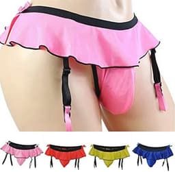 Mini Rok voor Mannen - Sexy Thong Ondergoed in Roze — thumbnail 2