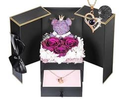 Eeuwige rozenblaadjes met teddybeer - Perfect cadeau voor vrouwen en vriendinnen