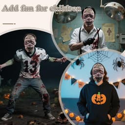 Realistisch Mummie Halloween Masker - Eng Verbandgezicht Volledige Gezichtscover voor Feest & Cosplay — thumbnail 5