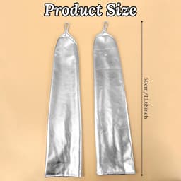 Lange Zilveren Vingerloze Handschoenen Vrouwen - Glitter Stijl voor Feest, Cosplay & Galajurk Accessoire — thumbnail 5