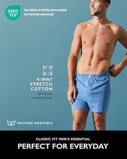 Losse Pasvorm Katoenen Boxers voor Mannen - Super Zachte Boxershort met Knopen - Ondergoed voor Mannen - Set van 3/6 Stuks — thumbnail 5