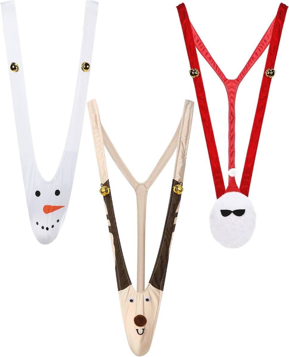 Mankini Ondergoed Set voor Heren - 3 Stuks voor Kerst en Halloween — afbeelding 1