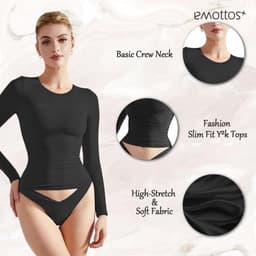 Getailleerd dames T-shirt met lange mouwen - Modieuze crop top met ronde hals — thumbnail 3