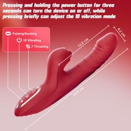 DOWO® - 3 in 1 Vibrator met App Control - 10 Vibratiestanden - 7 Stootstanden - 5 Pulsatiestanden - Dildo Vibrator - Intense Clitoris & G-Spot stimulator - Sex Toys voor Vrouwen & Koppels - Clitoris Stimulator - Seksspeeltjes - Cadeau voor Vrouw — thumbnail 5