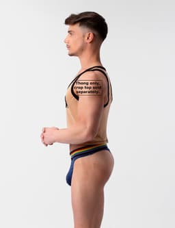 Barcode Berlin Pride Thong Navy - MAAT XL - Erotisch Heren Ondergoed - String voor Man - Sexy mannen String — thumbnail 3