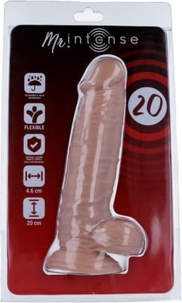 Mr. Intense - dildo - dildo vibrator - dildo vrouwen - dildo mannen - dildo anaal - dildo xxl  - beige - flexibel - 20cm Ø 4,6cm / sex / erotiek toys — thumbnail 3