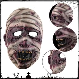 Realistisch Mummie Halloween Masker - Eng Verbandgezicht Volledige Gezichtscover voor Feest & Cosplay — thumbnail 2