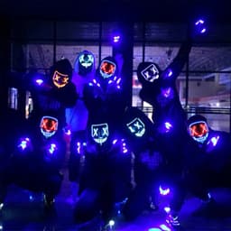 Oplichtend LED Halloween Masker - Lichtgevend El Wire Gezichtsmasker voor Kinderen en Volwassenen | Carnaval & Feest — thumbnail 3