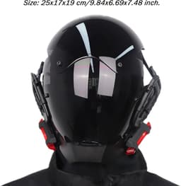 Futuristisch LED Cyberpunk Masker Rood Licht - Verstelbaar Cosplay Helm voor Feest en Disco — thumbnail 5