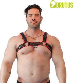 Brutus Vegan Bulldog Harnas - Zwart/Rood - Maat L/XL — thumbnail 1
