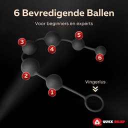 Quick Relief Anal Beads™ - Anale Kralen + 150ml Glijmiddel - Anaalketting - Sex Toys - Buttplug - Vaginale Ballen - Siliconen - 40 cm lang - Zwart — thumbnail 3