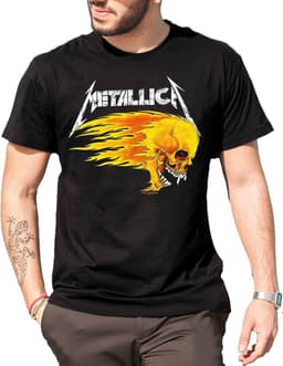 Heavy Metal Band T-shirt 'Flaming Skull' Uniseks voor Volwassenen en Jongens - Officiële Band Merch — thumbnail 4