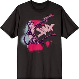 Zwart T-Shirt met Grote Jinx Art Print - League of Legends & Arcane Fans — thumbnail 1