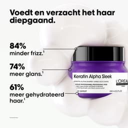 L'Oréal Professionnel Keratin Alpha Sleek Masque - Hydratation et brillance - Contrôle longue durée des frisottis et du volume - 250 ml — thumbnail 5