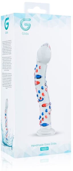 Gildo - Glazen G-Spot/Prostaatdildo No. 3 - Glazen Dildo - Gebogen Schacht - Genopte Structuur - Multi Coloured — thumbnail 9