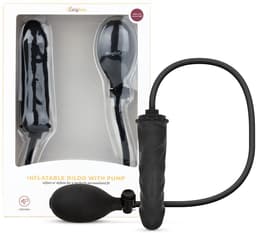 Anal Collection - Opblaasbare Dildo met Pomp 14,5 cm - Zwart — thumbnail 4