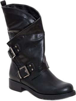 Stoere Dames Biker Laarzen met Gespen - Enkelhoge Motorstijl — thumbnail 1