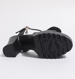 Hoge Hakken Sandalen - Zomer Schoenen - Feestelijke Gelegenheden - Platform Blokhak - 10cm Hak 3cm Plateau — thumbnail 2