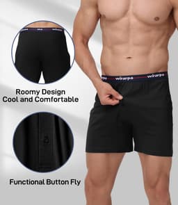 Losse boxershorts voor heren - 100% katoen - Comfortabele onderbroeken - Verpakking van 4 stuks — thumbnail 5