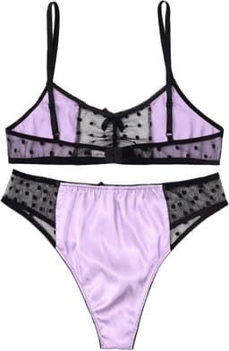 Heren Lingerie Set Satijn BH en Sissy Panties Nachtkleding ondergoed M-3XL — thumbnail 2