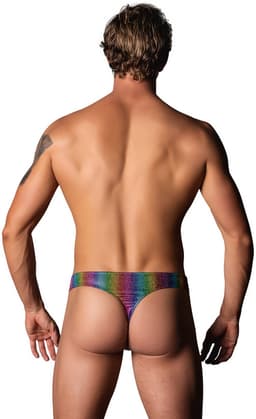 Male Power Sexy Tanga met Voorzak en Kobalt penisring - S/M - Regenboog - Multicolor — thumbnail 2