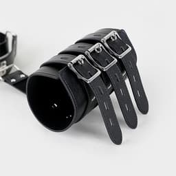 DOWO® - Handboeien - Body Bondage - Sexy Lingerie - Erotiek Riem – SM - BDSM - PU Leer- Harnas Vrouwen - Sextoys voor vrouwen – Zwart — thumbnail 3