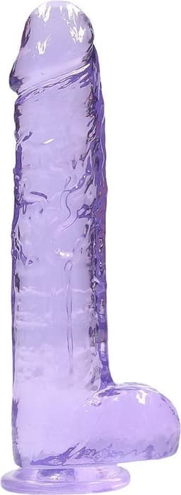 9" / 23 cm Realistic Dildo With Balls - Purple — thumbnail 6