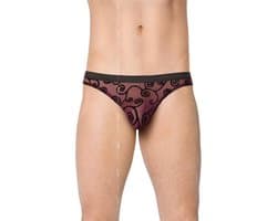Softline Collection - sexy kanten herenslip zwart/ paars M