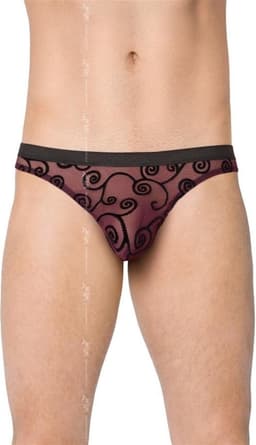 Softline Collection - sexy kanten herenslip zwart/ paars M — thumbnail 1