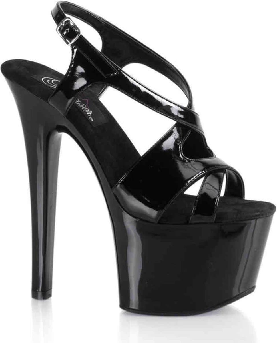 Pleaser - SKY-330 Sandaal met enkelband, Paaldans schoenen - Paaldans schoenen - 36 Shoes - Zwart — afbeelding 1