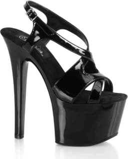 Pleaser - SKY-330 Sandaal met enkelband, Paaldans schoenen - Paaldans schoenen - 36 Shoes - Zwart — thumbnail 1