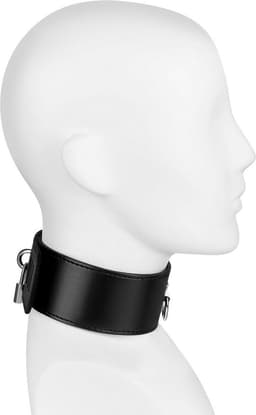 EIS, halsband, gladleerlook, met slot, incl. lijn — thumbnail 4