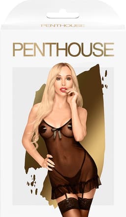 Penthouse Lingerie Guilty icon - Erotische Babydoll met String - Maat S/M - Zwart — thumbnail 2