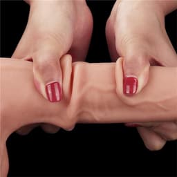 Lovetoy Sliding Dual Layer - Dildo met Ballen - Glijdende Huid - Flexibel - Realistisch - 24,5 x 4,5 cm - Flesh — thumbnail 7