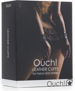 Ouch! Leren Handboeien met Schakelketting - Zwart — thumbnail 3