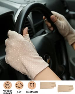 Vingerloze antislip zonwerende handschoenen dames - ademend katoen - anti-uv - perfect voor outdoor gebruik - ShopVlot — thumbnail 3