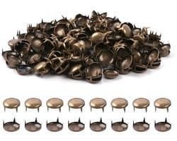 200 stuks 5 mm bruine ronde klauwklinknagels, koepelklinknagels en sierklinknagels van messing, klinknagels voor leer voor kleding, riemen, jeans, doe-het-zelf